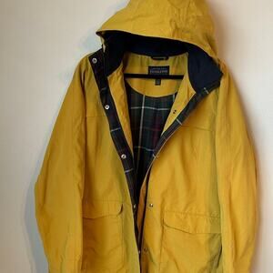 Pendleton Mustard Yellow Hooded Utility Jacket Plaid Lined Women’s XL